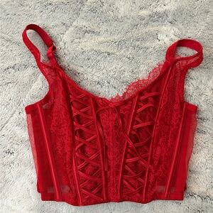 Victoria secret Red Lace Corset Top
